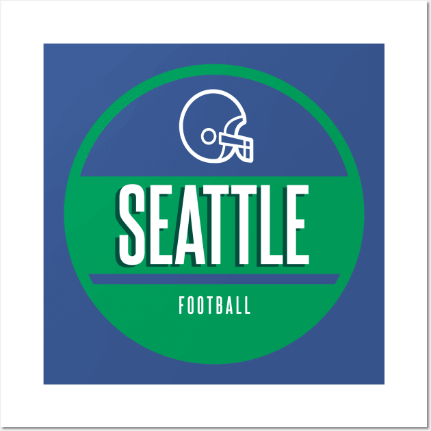 Seattle football retro Wall Art by BVHstudio